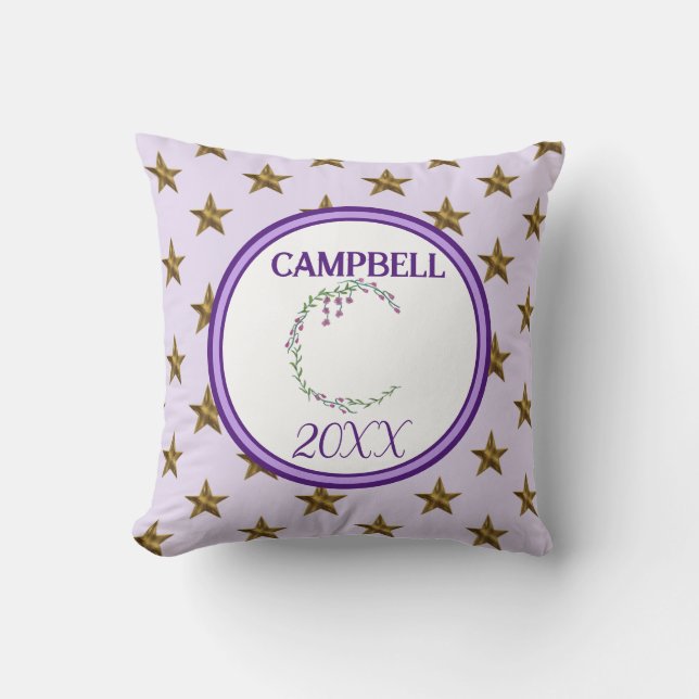 Startmonogram - initial Blommigt - typ - startdeko Kudde (Framsida)