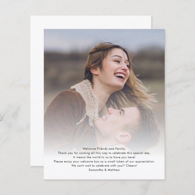 Startprogramskort för fotomålbröllop (Fram/baksida)