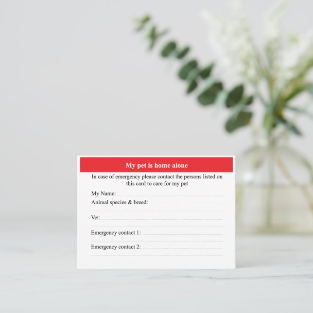 Startsida, Ensam Visitkort (Stående Fram)