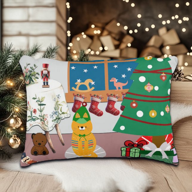 Startsida för Helgdagarna Illustration Prydnadskudde (Skapare uppladdad)