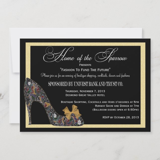 Startsidan för Sparrow Mode Show Reduced Inbjudningar (Framsida)