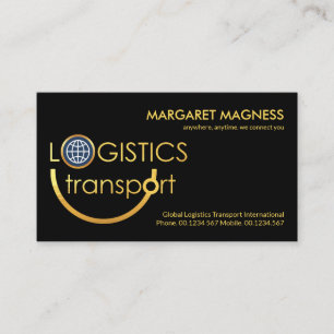 Startvikt om Kreativ Guld Logistics Transport Sign Visitkort