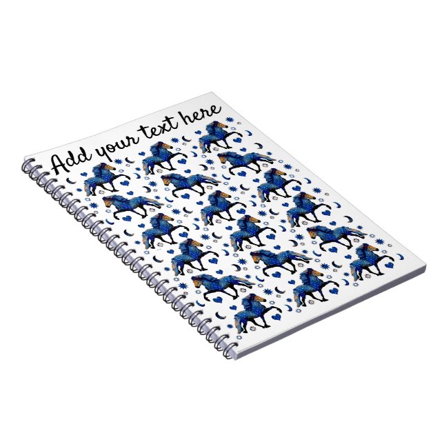 Stary Night Islands Horse Anteckningsbok (Högra Sidan)