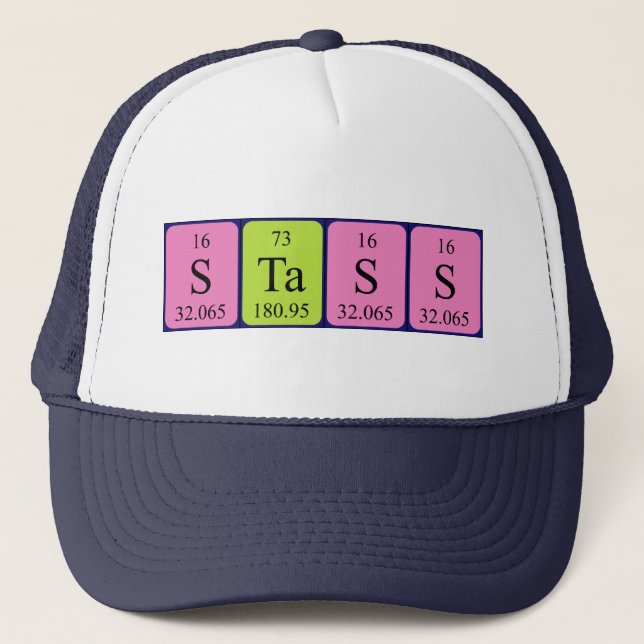Stass Periodisk hatt bord namn Keps (Framsida)