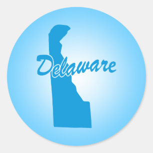 Stat Delaware Classic Round-etikett Runt Klistermärke