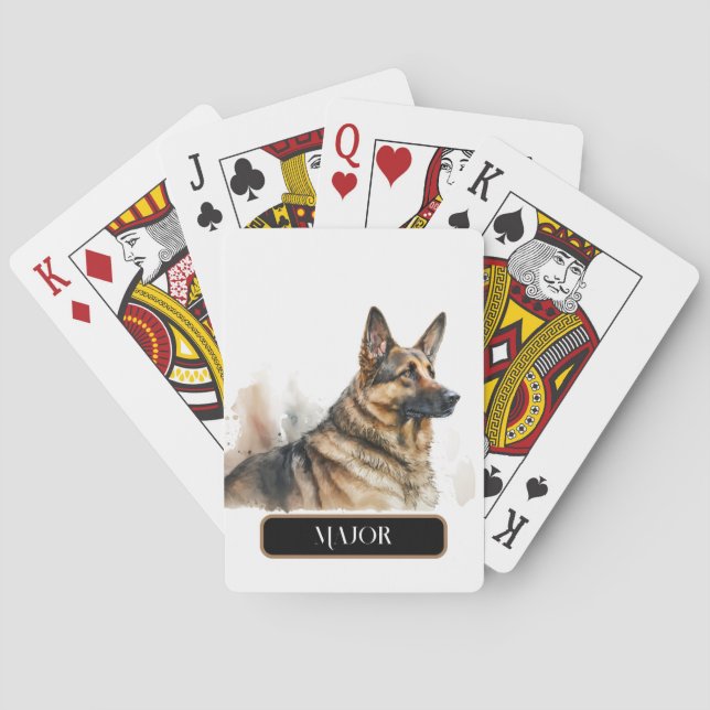 Stat German shepard Hund personalize Casinokort (Baksidan)