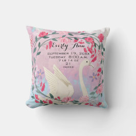 Stat i svan Flicka Nursery Baby eller födelseregis Lumbarkudde