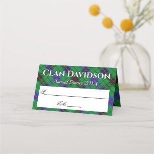 Stat Klan Davidson Tartan Motto Placeringskort