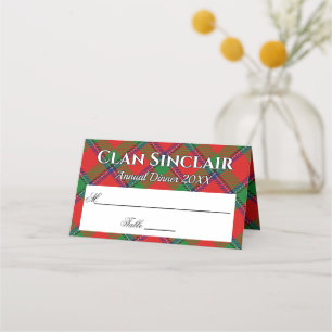 Stat Klan Sinclair Tartan Motto Placeringskort