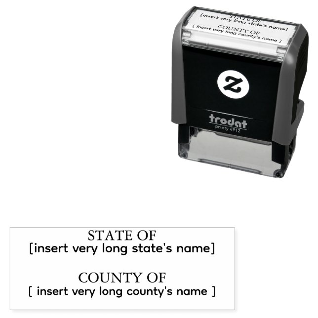 Stat och län plats Blank Notarius Publicus Lång Självfärgande Stämpel (In Situ)