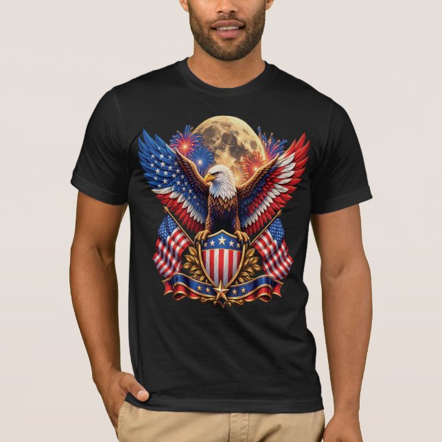 Stat USA Flagga Grafisk T-Shirt (Framsida)
