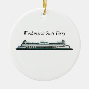 Stat Washingtonfärja Julgransprydnad Keramik