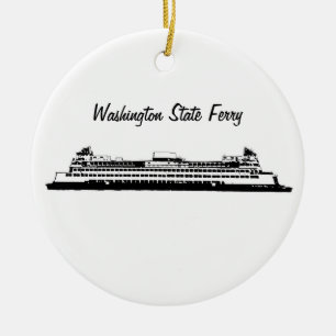 Stat Washingtonfärja Julgransprydnad Keramik