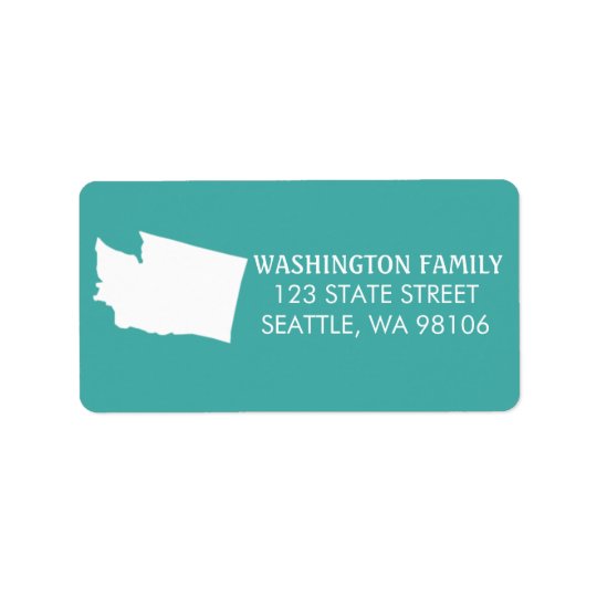 Stat Washingtonreturetiketter - turkos Adressetikett