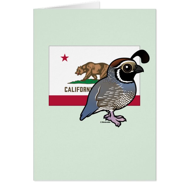 State Birdorable: California Quail Hälsningskort (Framsidan)