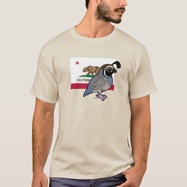 State Birdorable: California Quail T Shirt (Framsida)