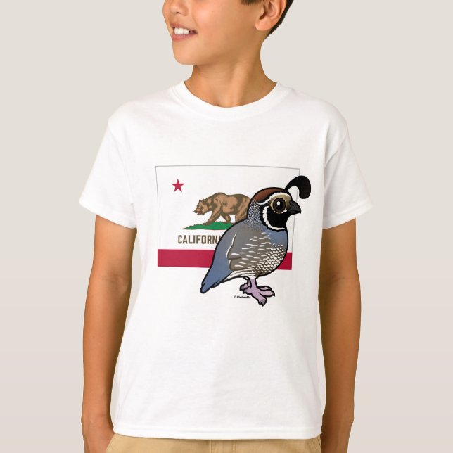 State Birdorable: California Quail T-shirt (Framsida)