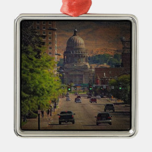 State Capital in Boise, Idaho Julgransprydnad Metall