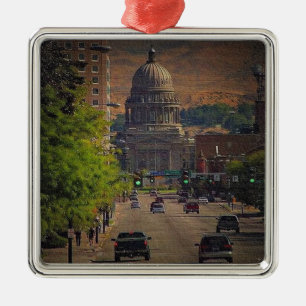 State Capital in Boise, Idaho Julgransprydnad Metall