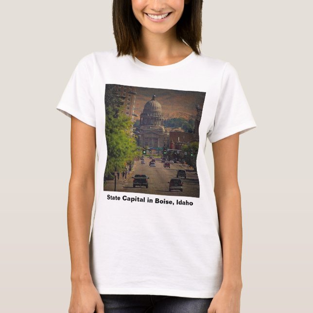 State Capital in Boise, Idaho Tee Shirt (Framsida)