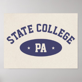 State College, PA Retro Varsity-Style Affisch