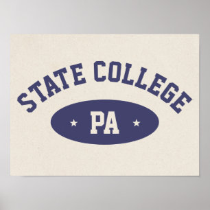 State College, PA Retro Varsity-Style Affisch