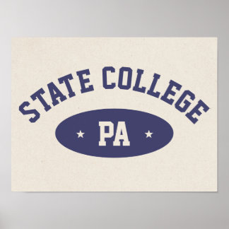 State College, PA Retro Varsity-Style Poster