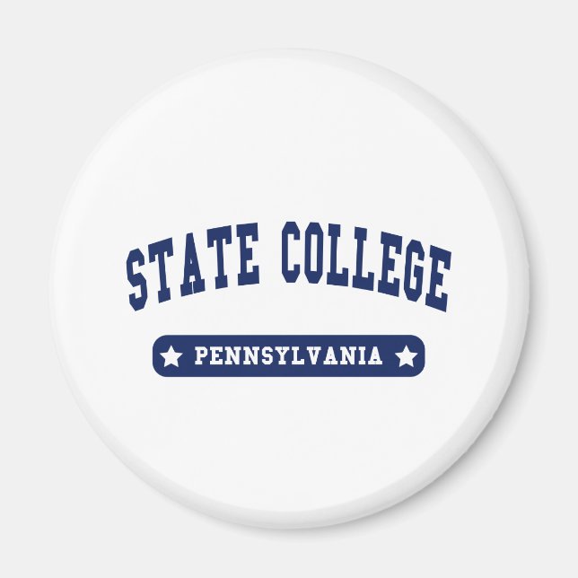 State College Pennsylvania College i Stil T-skjort Magnet (Framsidan)