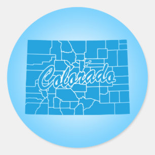 State Colorado Runt Klistermärke
