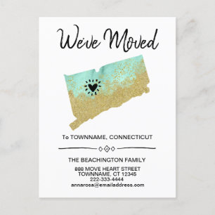 *~* STATE CONNECTICUT NY ADRESS - FLYTTA MEDDELANDE VYKORT