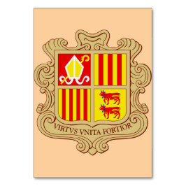 State Emblem of Andorra Historic Co-Principality Bordsnummer