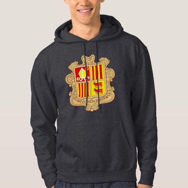 State Emblem of Andorra Historic Co-Principality Hoodie (Framsida)