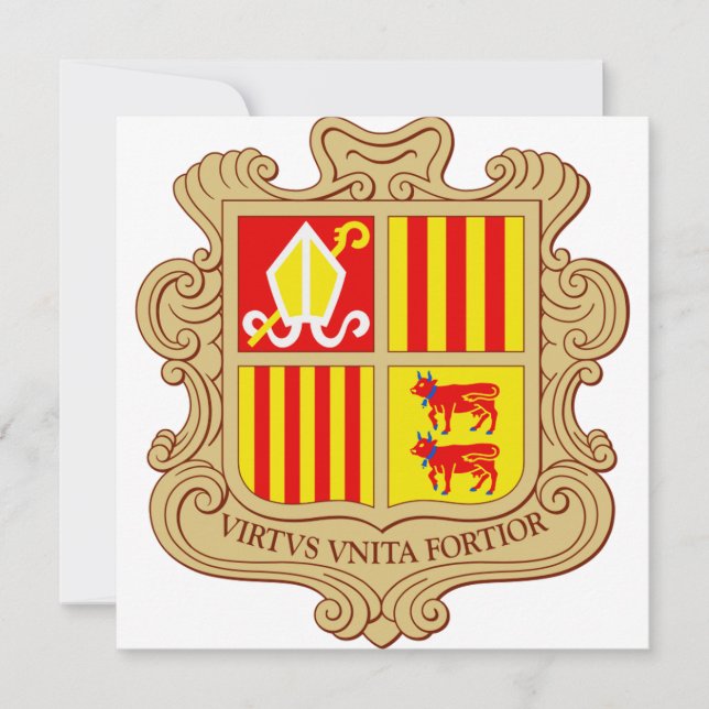 State Emblem of Andorra Historic Co-Principality Inbjudningar (Framsida)
