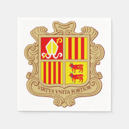 State Emblem of Andorra Historic Co-Principality Pappersservett