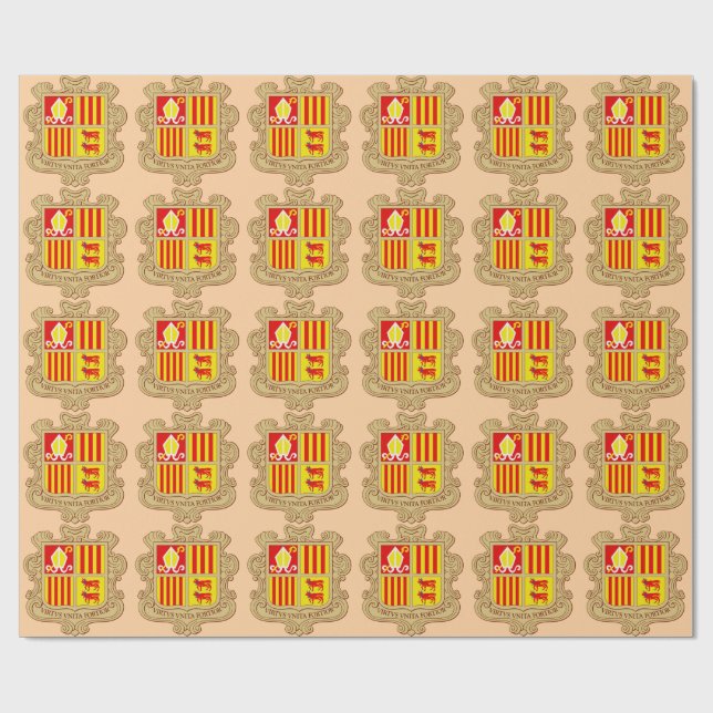State Emblem of Andorra Historic Co-Principality Presentpapper (Platt)