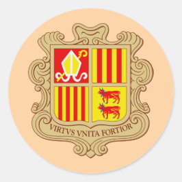 State Emblem of Andorra Historic Co-Principality Runt Klistermärke