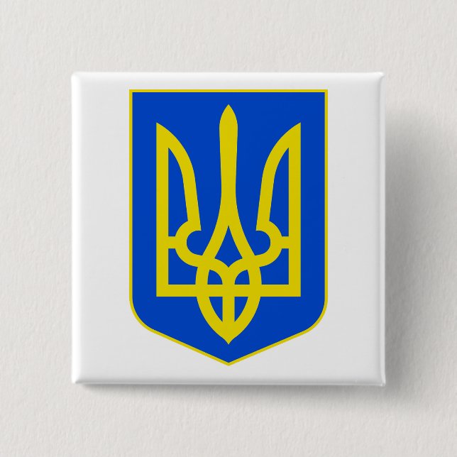 State Emblem of Ukraine Golden Trident Fine Art Knapp (Framsida)