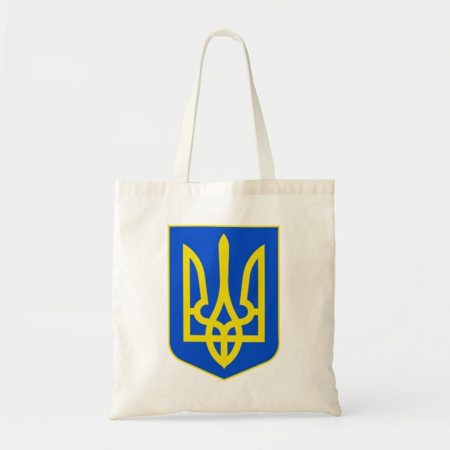State Emblem of Ukraine Golden Trident Fine Art Tygkasse (Framsidan)