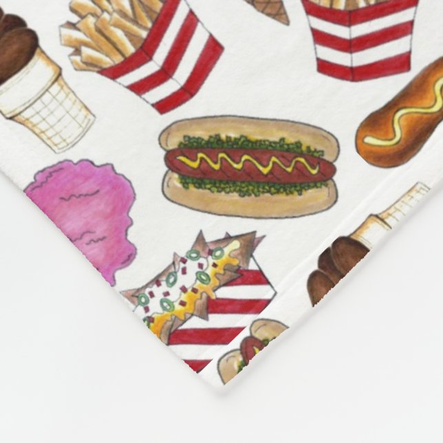 State Fair Carnival Food Nachos Cotton Candy Fleecefilt (Hörn)