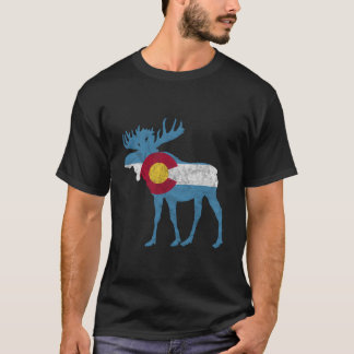 State Flag Of Colorado Bull Moose T Shirt