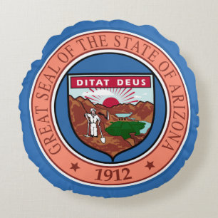 State förseglar av Arizona Rund Kudde