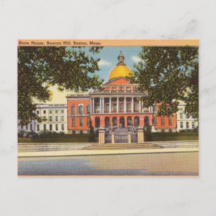 State House, Beacon Backe, Boston, Massachusetts Vykort