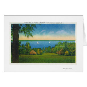 State Hwy Scenia View of Owasco Sjö Hälsningskort