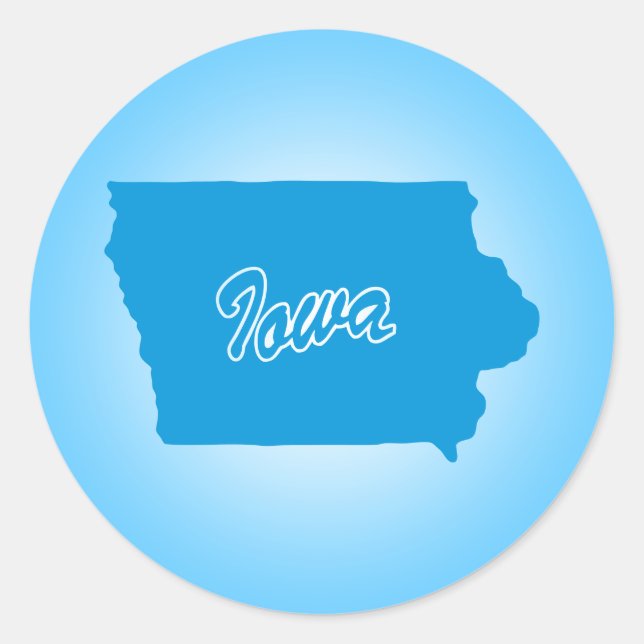 State Iowa Runt Klistermärke (Framsida)