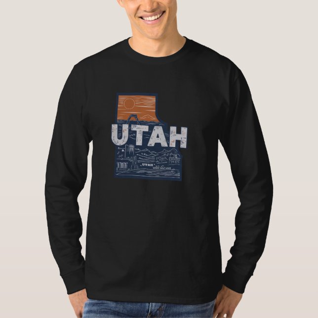 State Landmarks Scenia Utah T Shirt (Framsida)