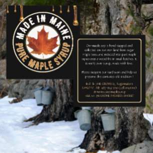 State Namn MAPLE SYRUP-AFFÄRSKORT med droppar Fyrkantigt Visitkort