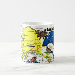 State of Alaska Map Postcard Mug Kaffemugg