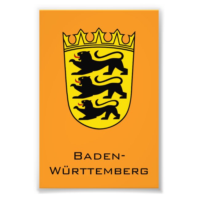 State of Baden-Württemberg Grand Coat of Arms Art Fototryck (Framsidan)