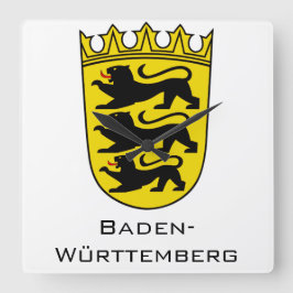 State of Baden-Württemberg Grand Coat of Arms Art Fyrkantig Klocka