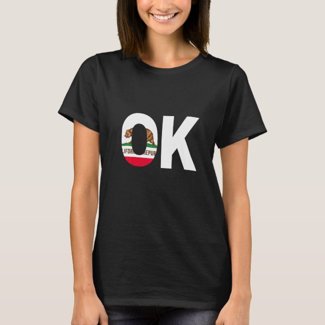 State of California Flag Oklahoma OK Cities and St T Shirt (Framsida)